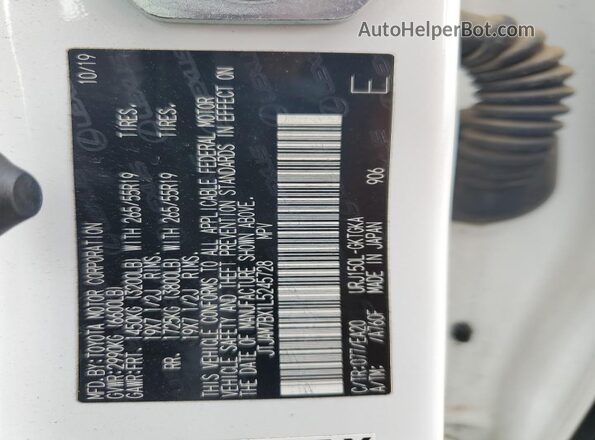 JTJAM7BX1L5245728 2020 LEXUS GX White Սալոնի 360 աստիճան տեսք