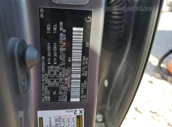 JTJAM7BX4M5274027 2021 LEXUS GX Gray Vista de la etiqueta del VIN