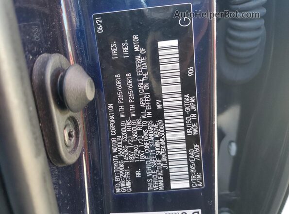 JTJAM7BX4M5300609 2021 LEXUS GX Blue Widok naklejki z numerem VIN