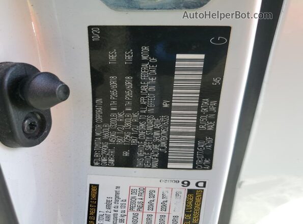 JTJAM7BX7M5276323 2021 LEXUS GX White Вид наклейки з VIN-кодом