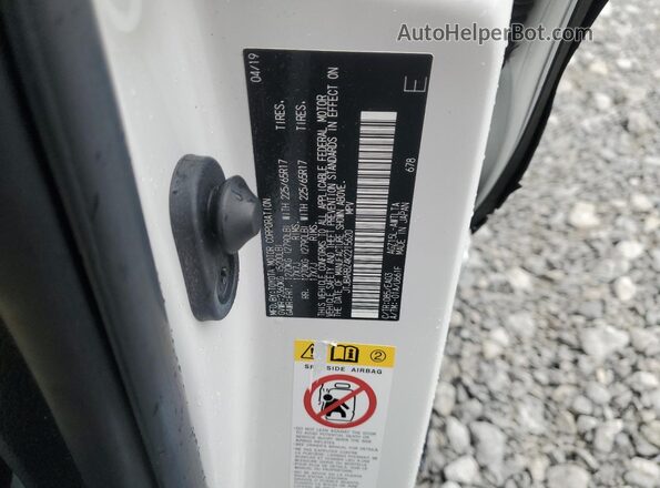JTJBARBZ4K2215620 2019 LEXUS NX Белый Вид наклейки с VIN-кодом