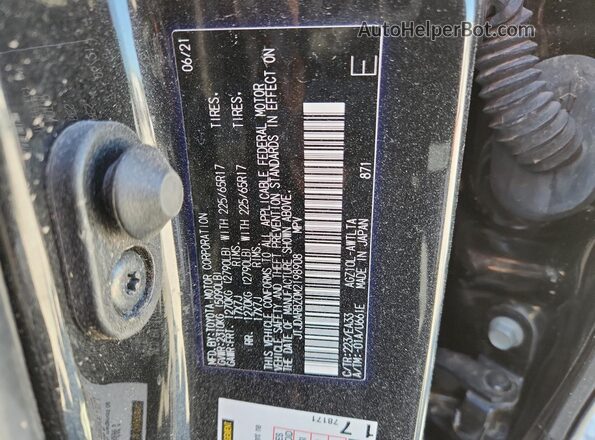 JTJDARBZ0M2198908 2021 LEXUS NX Черный Вид наклейки с VIN-кодом