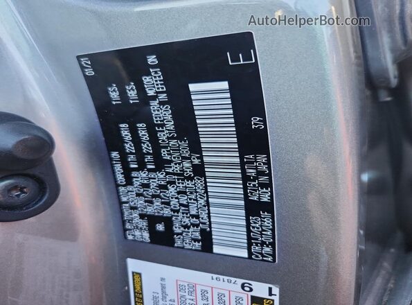 JTJGARDZ9M2249882 2021 LEXUS NX Silver VIN կոդի պիտակի տեսք