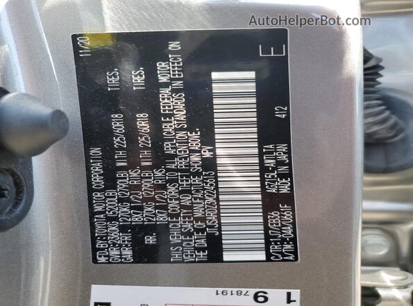 JTJSARDZ3M2245613 2021 LEXUS NX Silver VIN կոդի պիտակի տեսք