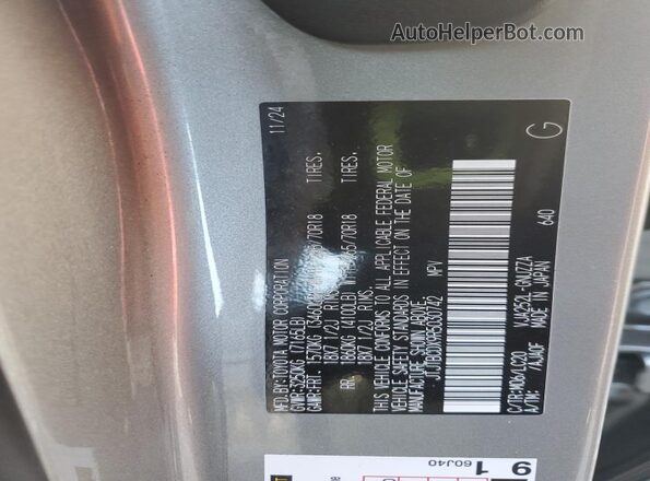 JTJTBCDX9R5030742 2024 LEXUS GX Silver VIN sticker view
