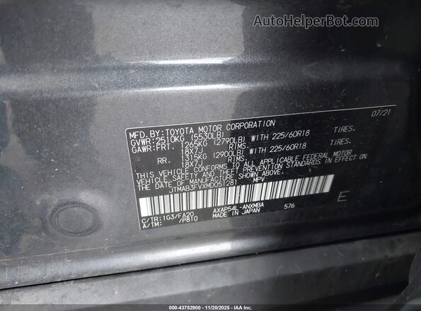 JTMAB3FVXMD051281 2021 TOYOTA RAV4 PRIME Gray Vista del compartimento del motor