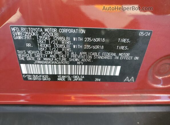 JTMABABA5RA069090 2024 SUBARU SOLTERRA Red 