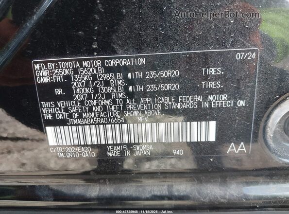 JTMABABA5RA076654 2024 SUBARU SOLTERRA Black 
