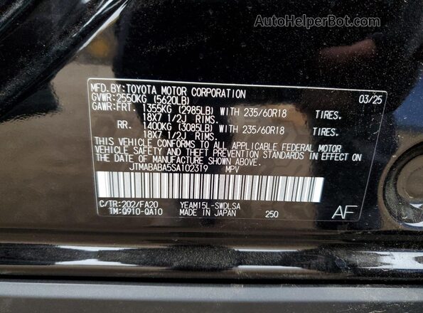 JTMABABA5SA102319 2025 SUBARU SOLTERRA Черный Панорамный вид салона 360°