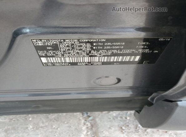 JTMDJREV6GD038150 2016 TOYOTA LIMITED Gray Вид підкапотного простору