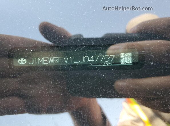 JTMEWRFV1LJ047757 2020 TOYOTA RAV4 Blue VIN կոդի պիտակի տեսք