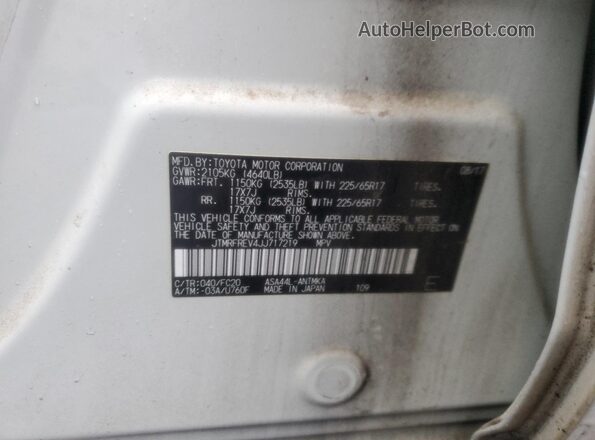 JTMRFREV4JJ717219 2018 TOYOTA RAV4 White 