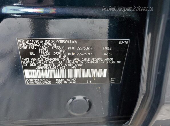 JTMWFREV8JD121693 2018 TOYOTA RAV4 Teal 