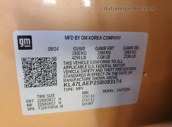 KL47LAEP2SB083174 2025 BUICK OTHER Gold Widok komory silnika