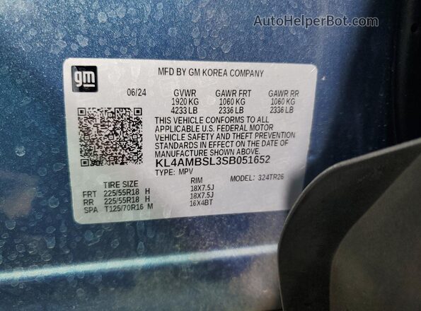 KL4AMBSL3SB051652 2025 BUICK ENCORE Blue Вид підкапотного простору