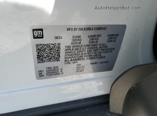 KL4AMBSL4SB071604 2025 BUICK ENCORE White Вид підкапотного простору