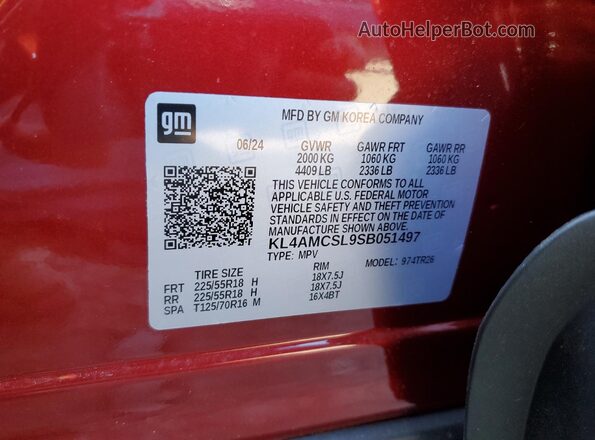 KL4AMCSL9SB051497 2025 BUICK ENCORE Burgundy 