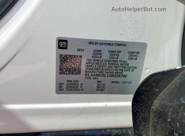 KL4AMDSL1SB039740 2025 BUICK ENCORE White 