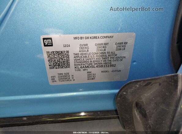 KL4AMDSL4SB151982 2025 BUICK ENCORE Синий Вид подкапотного пространства