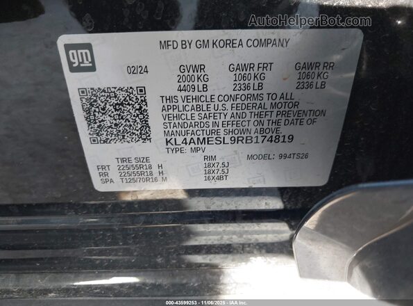 KL4AMESL9RB174819 2024 BUICK ENCORE Black Engine compartment view