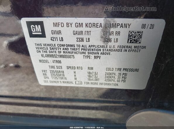 KL4MMBS21MB055075 2021 BUICK ENCORE Burgundy 
