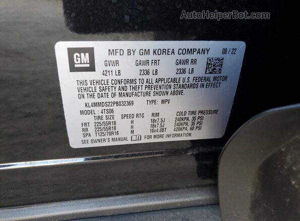 KL4MMDS22PB032369 2023 BUICK ENCORE Black Widok wnętrza 360 stopni