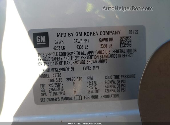 KL4MMFSL8PB000160 2023 BUICK ENCORE White Engine compartment view