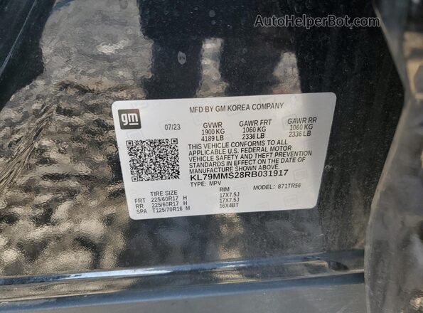 KL79MMS28RB031917 2024 CHEVROLET TRAILBLAZER Black Вид підкапотного простору