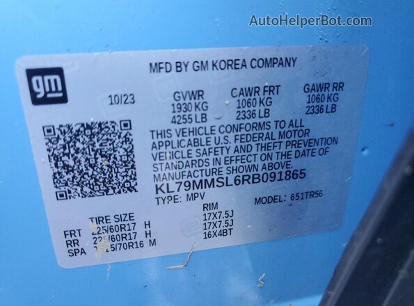 KL79MMSL6RB091865 2024 CHEVROLET TRAILBLAZER Blue 