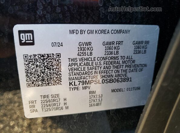 KL79MPSL0SB063891 2025 CHEVROLET TRAILBLAZER Black 
