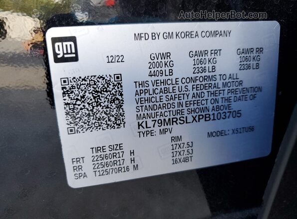 KL79MRSLXPB103705 2023 CHEVROLET TRAILBLAZER Black Սալոնի 360 աստիճան տեսք