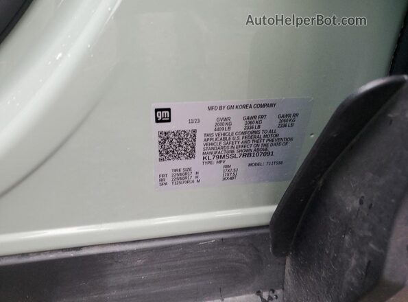 KL79MSSL7RB107091 2024 CHEVROLET TRAILBLAZER Green VIN sticker view