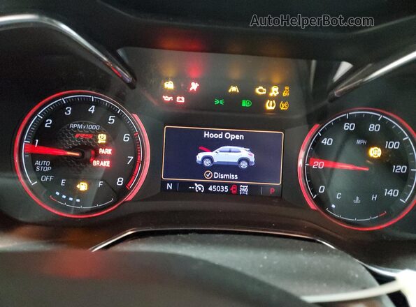 KL79MUSL7NB132501 2022 CHEVROLET TRAILBLAZER Maroon Instrument cluster view