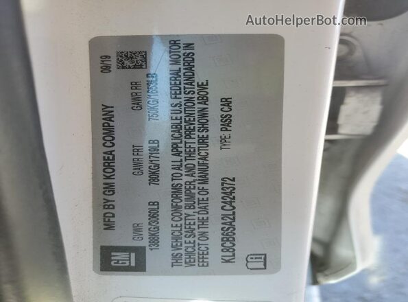 KL8CB6SA2LC424372 2020 CHEVROLET SPARK White Vista del compartimento del motor