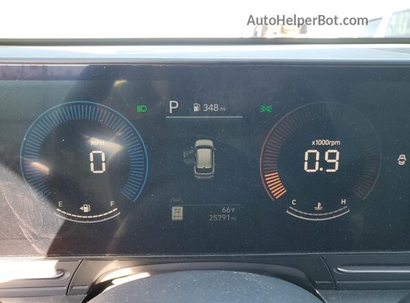 KM8HB3AB2RU135206 2024 HYUNDAI KONA Gray Widok zestawu wskaźników
