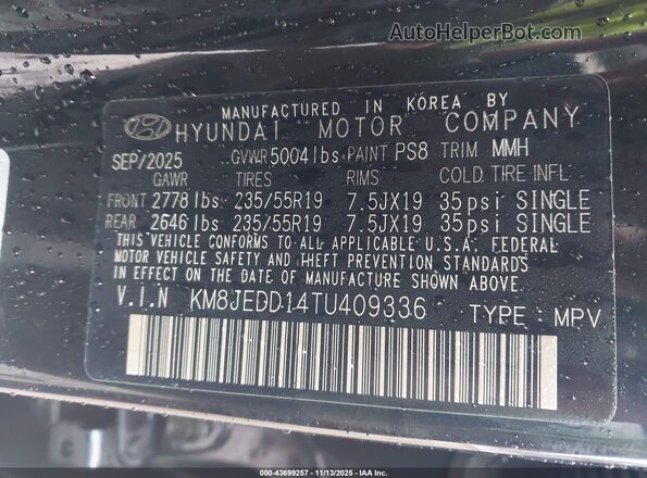 KM8JEDD14TU409336 2026 HYUNDAI TUCSON HYBRID Black Engine compartment view