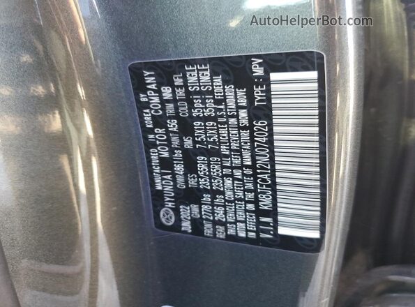 KM8JFCA12NU074026 2022 HYUNDAI TUCSON Серый Вид подкапотного пространства