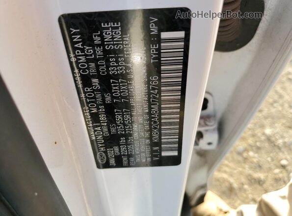 KM8K2CAA8MU724766 2021 HYUNDAI KONA White 360 interior view