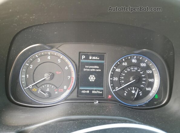 KM8K2CAA8MU724766 2021 HYUNDAI KONA White Instrument cluster view