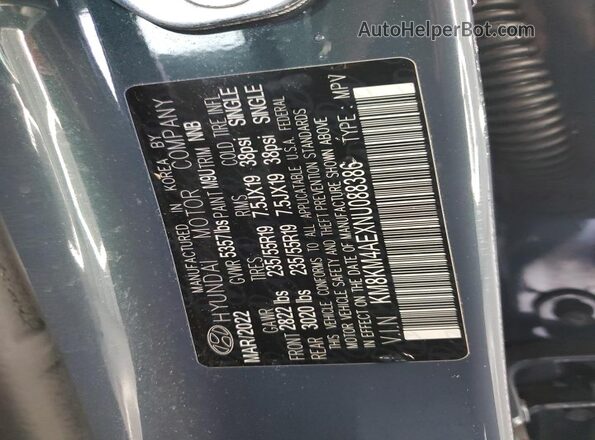 KM8KM4AEXNU088386 2022 HYUNDAI IONIQ Blue Vista del compartimento del motor