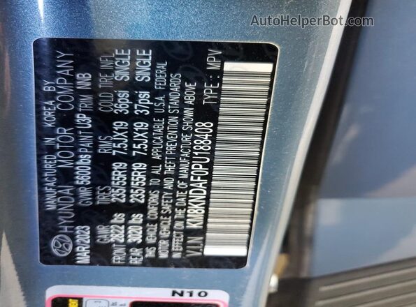 KM8KNDAF0PU188408 2023 HYUNDAI IONIQ Blue 