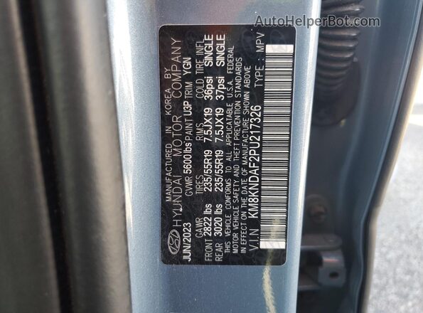 KM8KNDAF2PU217326 2023 HYUNDAI IONIQ Blue Вид наклейки з VIN-кодом