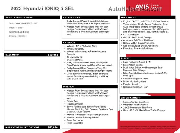 KM8KNDAF6PU215773 2023 HYUNDAI IONIQ Blue 