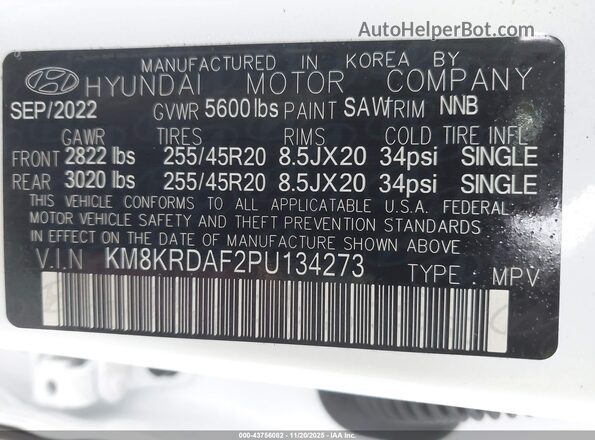 KM8KRDAF2PU134273 2023 HYUNDAI IONIQ 5 White ძრავის განყოფილების ხედი