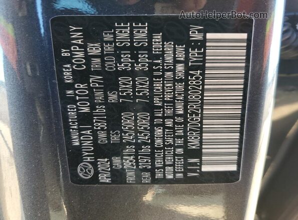 KM8R7DGE2RU802854 2024 HYUNDAI PALISADE Black Панорамний вид салону 360°