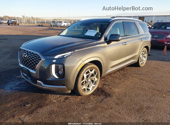 KM8R7DHE6NU404698 2022 HYUNDAI PALISADE Серый Передняя левая четверть