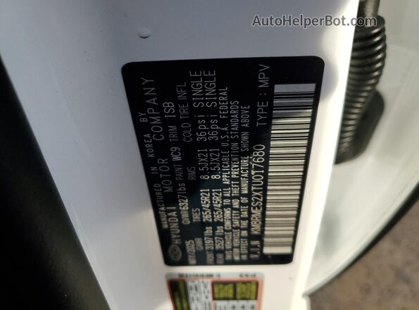 KM8RMES2XTU017680 2026 HYUNDAI PALISADE Белый Вид наклейки с VIN-кодом