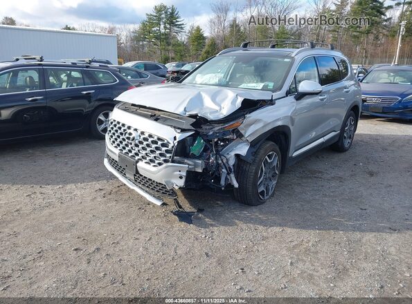 KM8S5DA1XMU009548 2021 HYUNDAI SANTA FE HYBRID Silver წინა მარცხენა ხედი სამი მეოთხედიდან