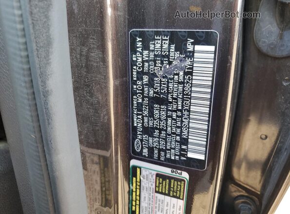 KM8SMDHFXGU138625 2016 HYUNDAI SANTA Коричневый Вид подкапотного пространства