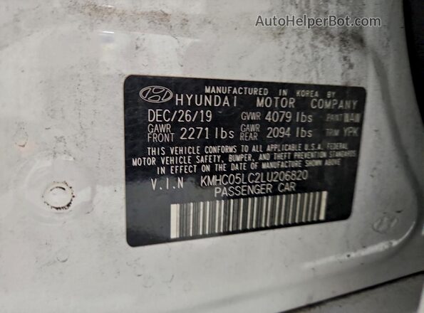 KMHC05LC2LU206820 2020 HYUNDAI IONIQ White 